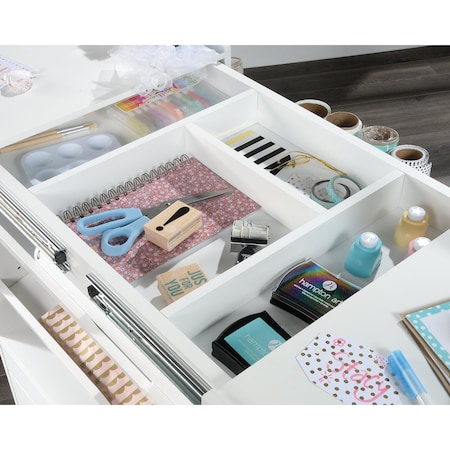 Sauder Craft Pro Series Craft Cart White 3a , Multi-functional craft solution 417047